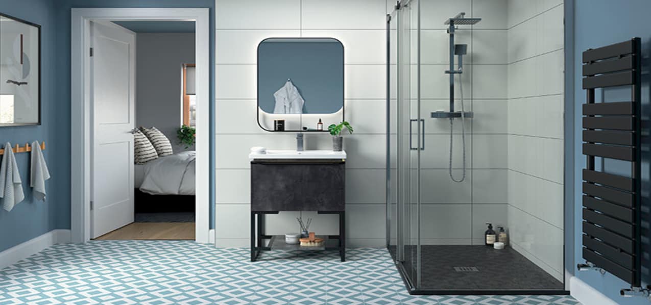 black frame bathroom furniture
