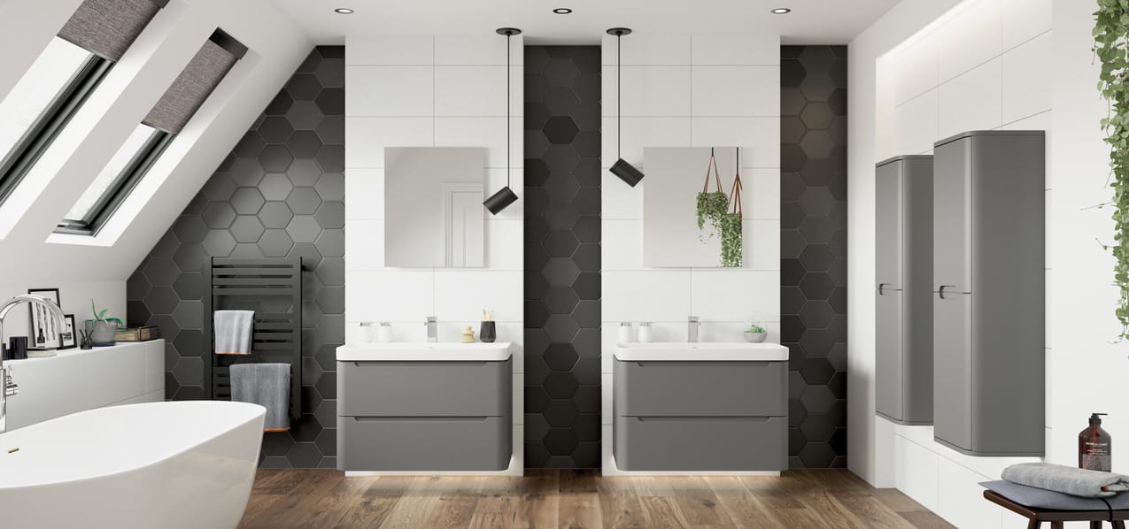 grey bathroom units