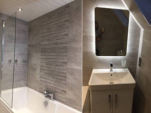 Bishopbriggs bathroom with feature tiles g66 bathroom with feature tiles