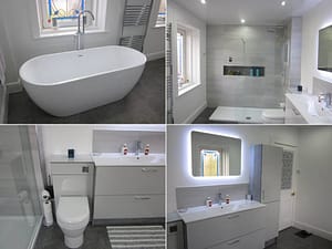 Large bathroom installation kitchen collage