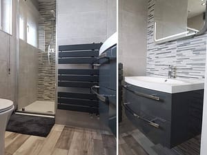 mosaic effect tiles, anthrecite mosaic effect tiles, anthrecite