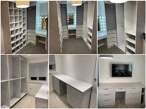 Walk-in wardrobe white marble levanto