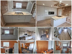 Large kitchen/diner with wall removed