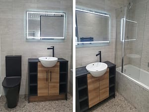 Black bathroom suite