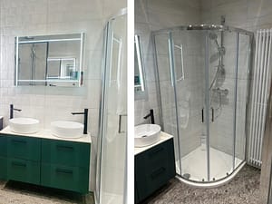 Green vanity unit bathroom