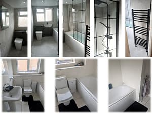 Stone effect fitted bathroom